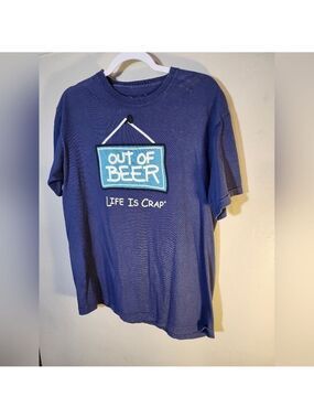 Life is Crap Men's tee Out of Beer sz M